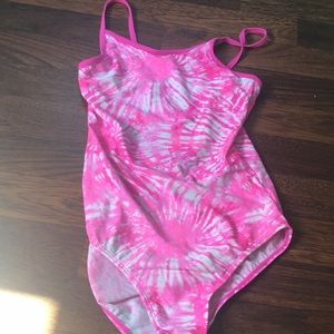 Pink Tie Dye One Piece Swimsuit